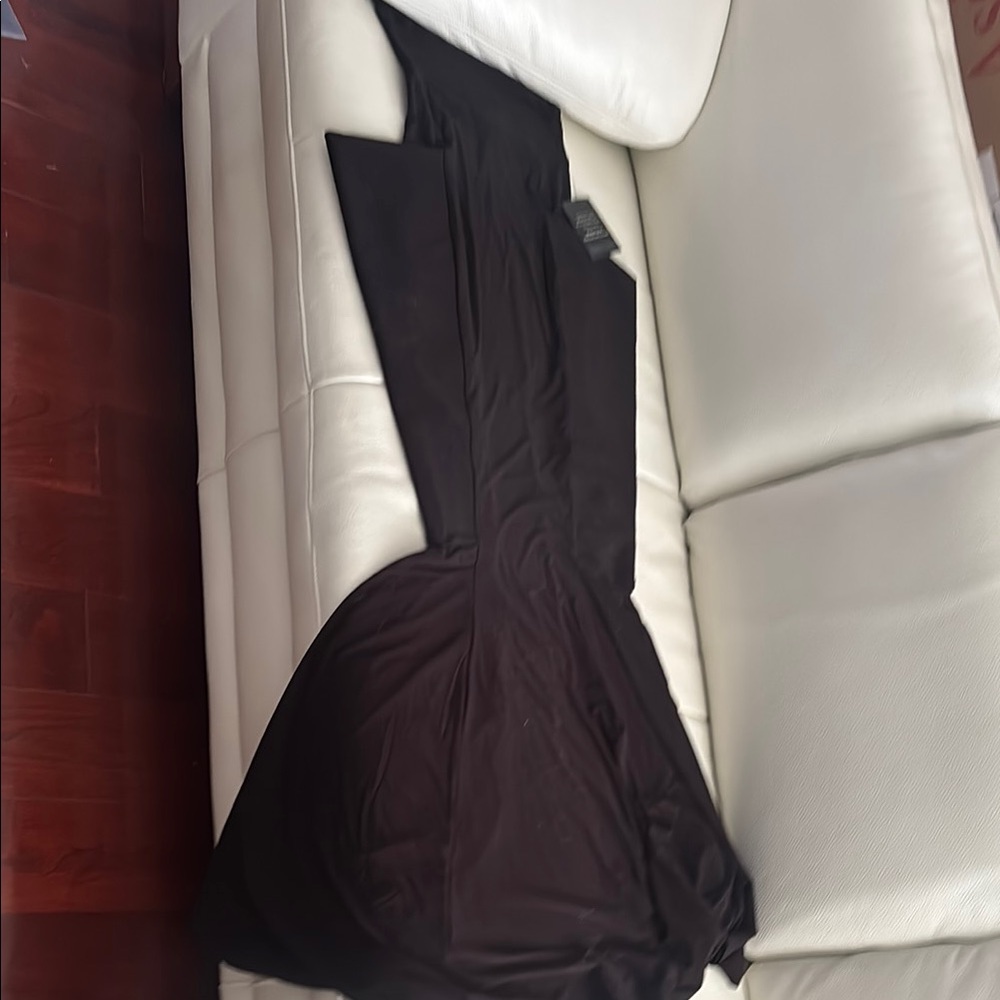 Norma Kamali Black Strapless Pleated Gown